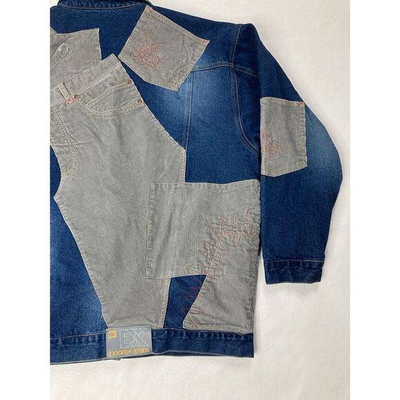 Boom X Blue Corduroy Long Sleeve Heavyweight Button Up Jean Jacket Mens XXL - Picture 11 of 13